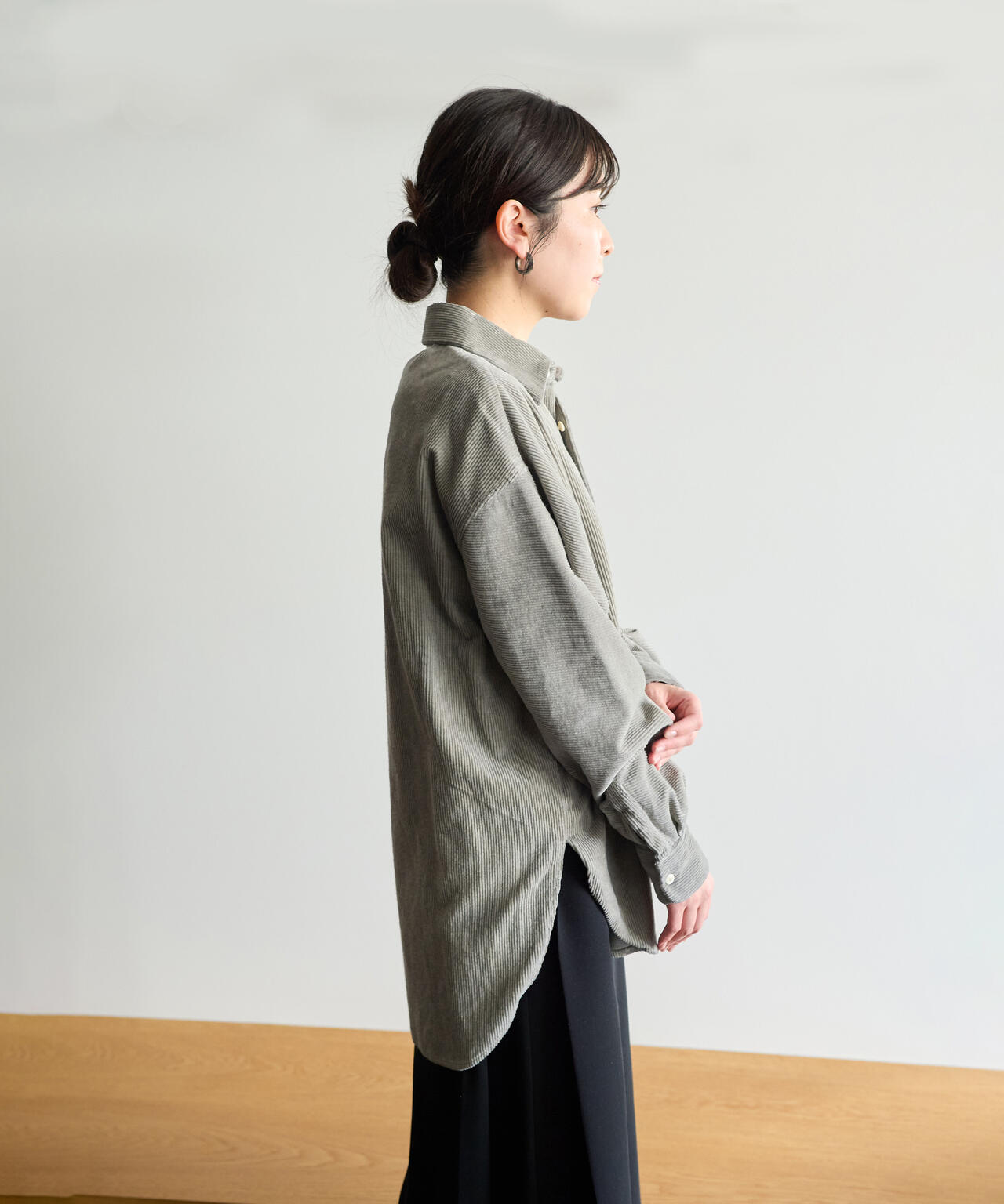 quitan / COTTON LINEN CORDUROY WIDE REGULAR COLLAR SHIRT SUIBOKU