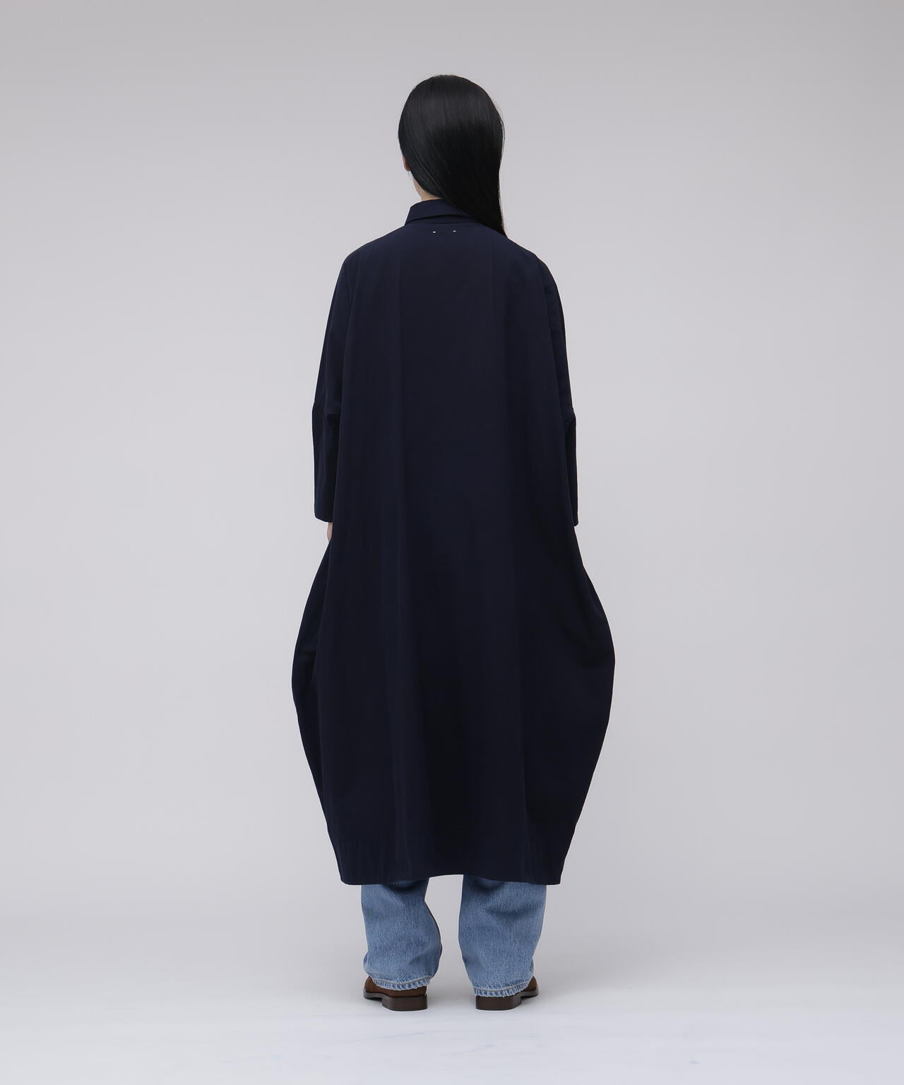 quitan / COTTON WEATHER CLOTH BALLOON SHIRT DRESS