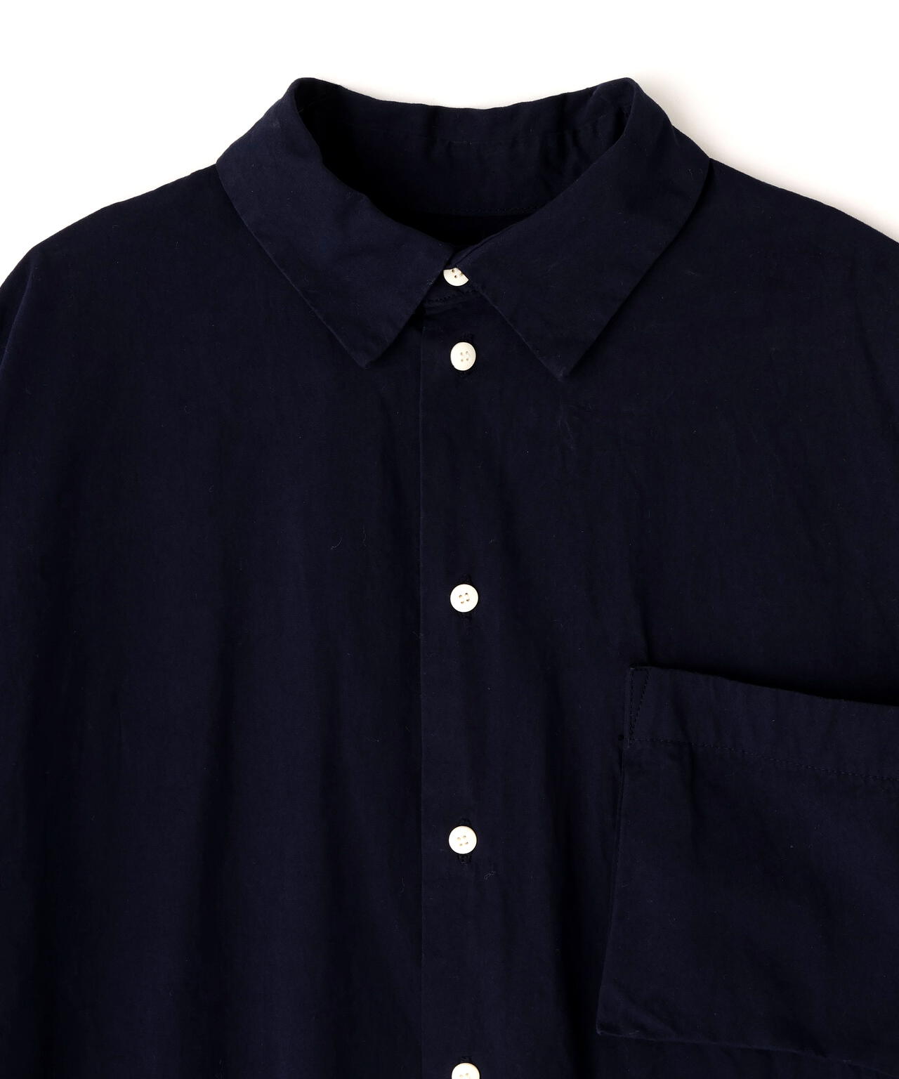 quitan / COTTON WEATHER CLOTH BALLOON SHIRT DRESS