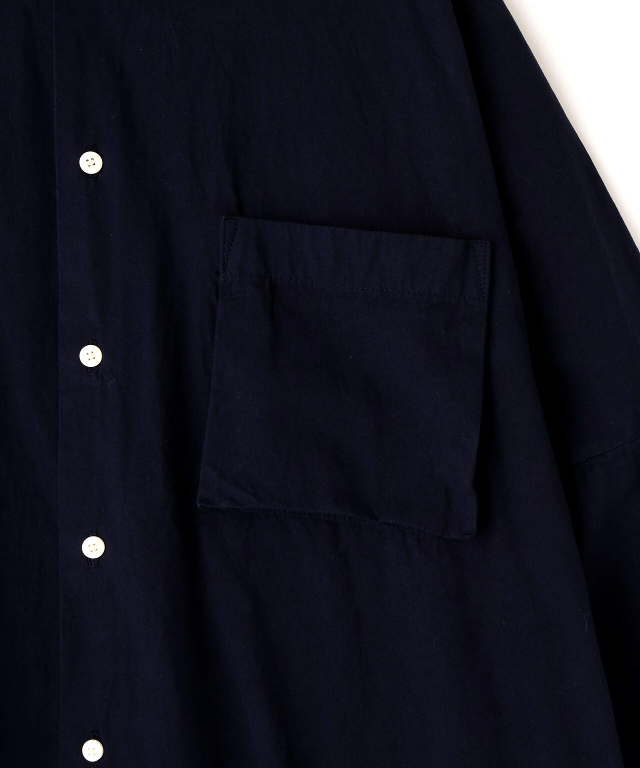quitan / COTTON WEATHER CLOTH BALLOON SHIRT DRESS