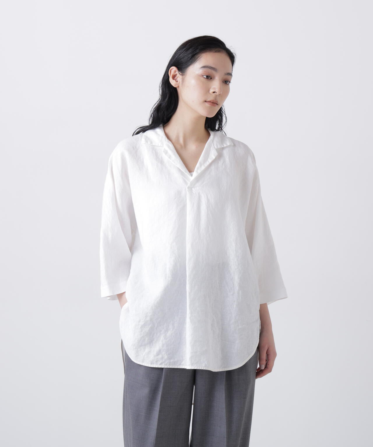 [別注]quitan / LINEN CANVAS MARINIÈRE BLOUSE