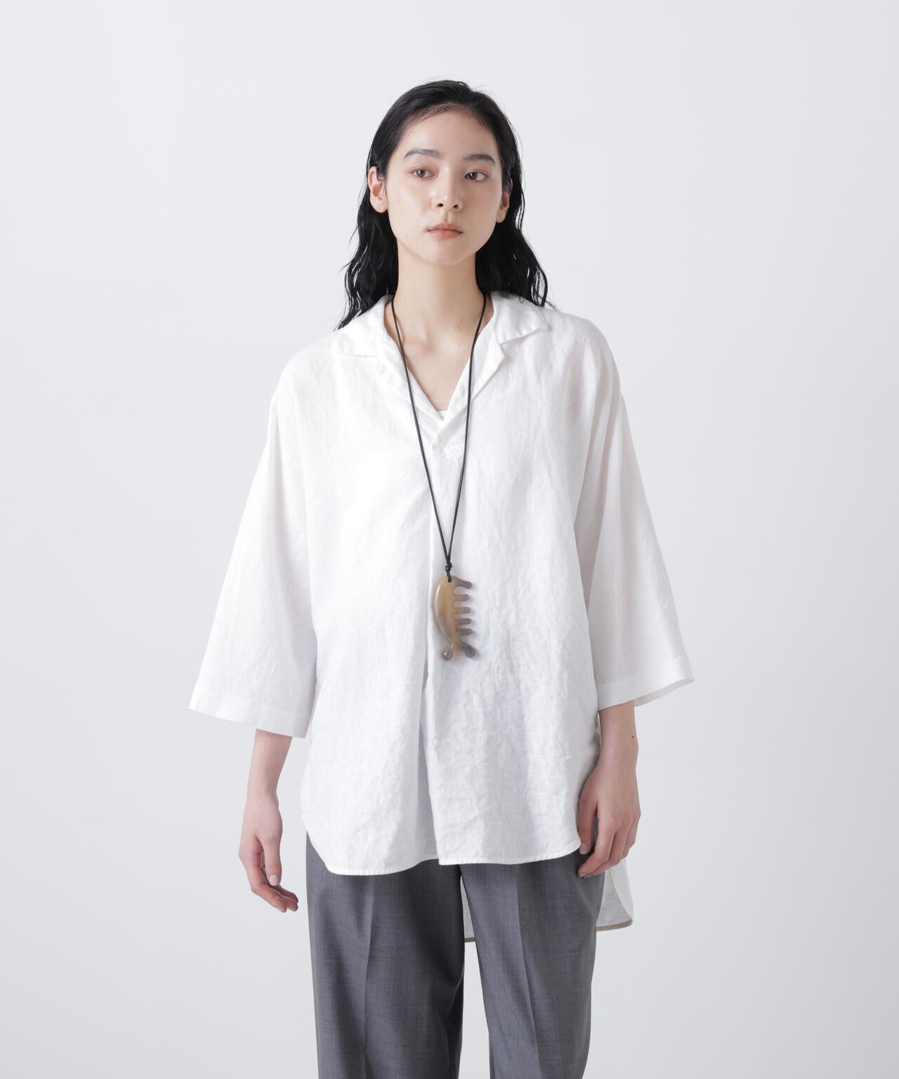 [別注]quitan / LINEN CANVAS MARINIÈRE BLOUSE