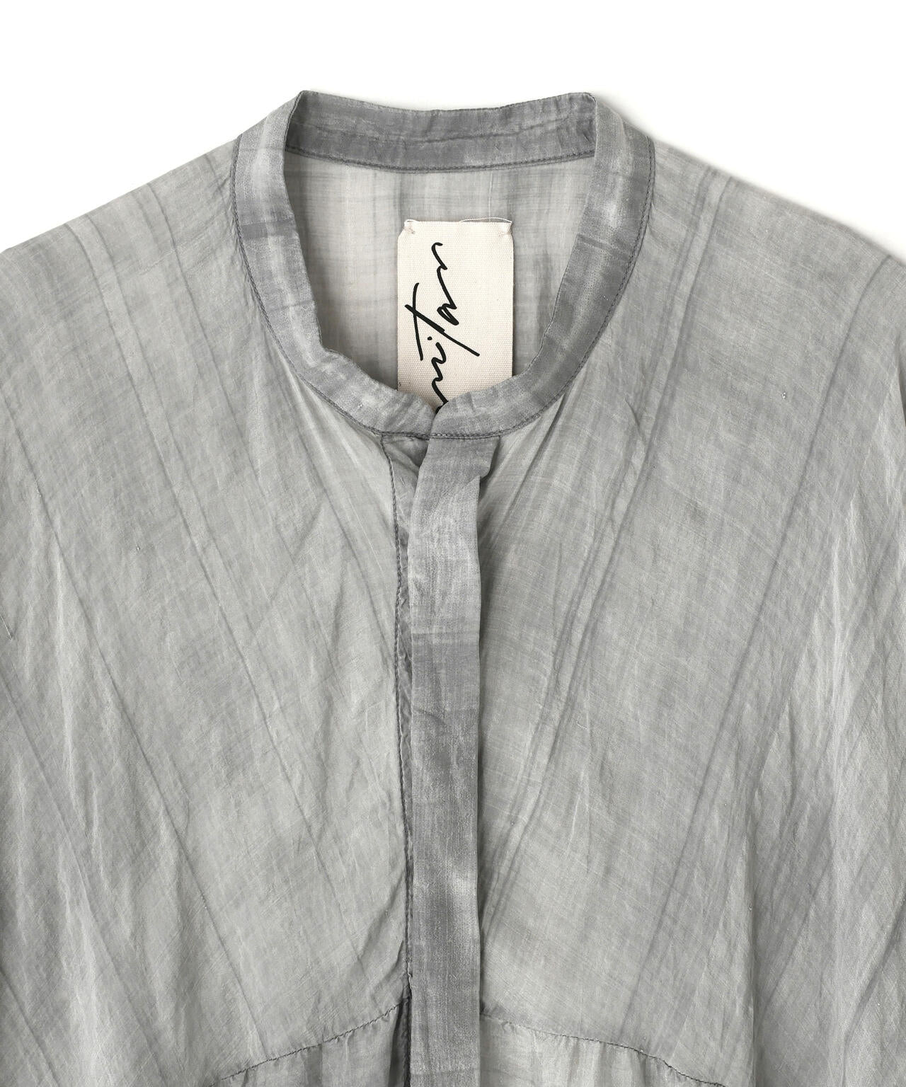 quitan /  SILK KHADI AO DAI LONG BAND COLLAR SHIRT
