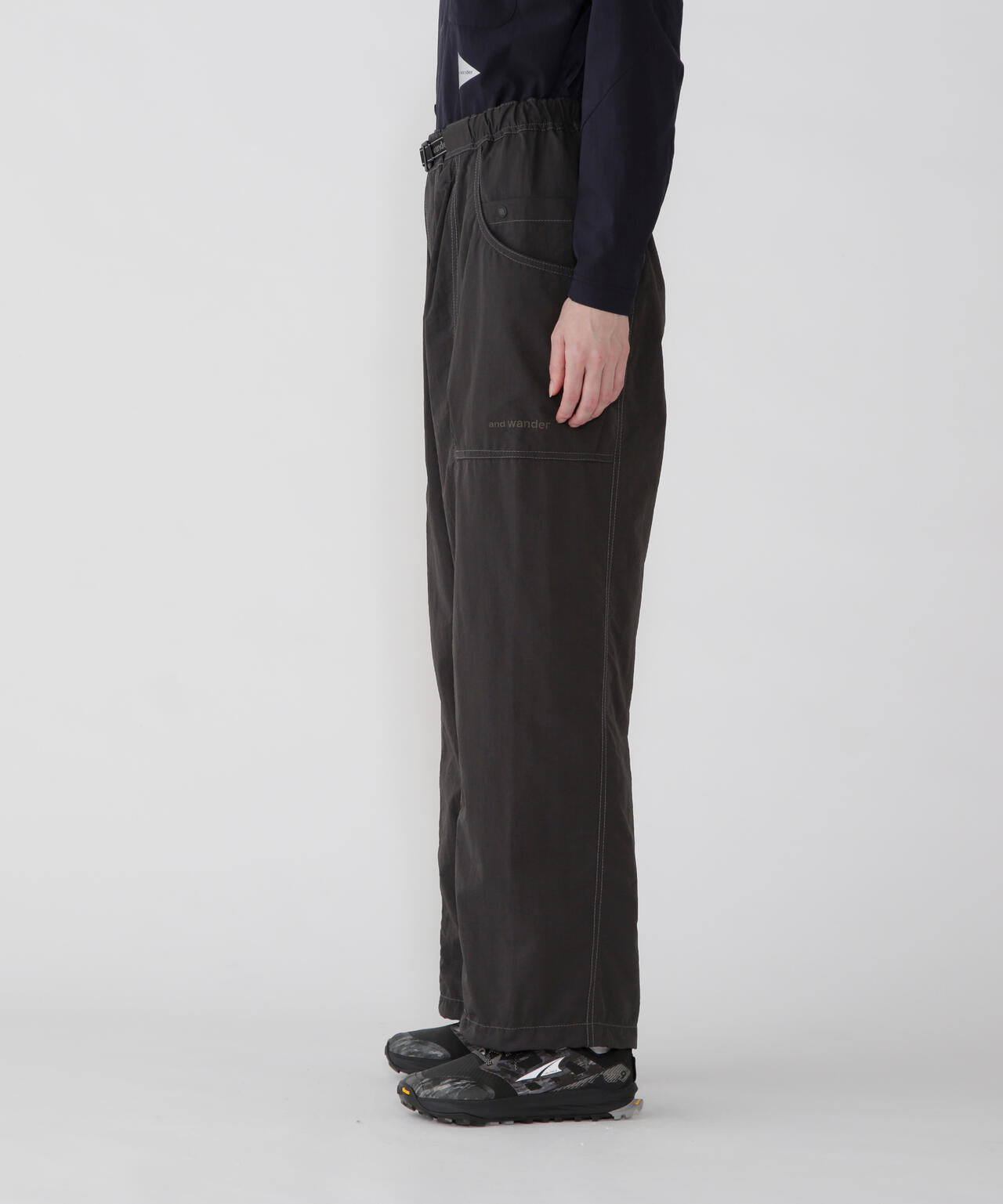 crinkled nylon pants