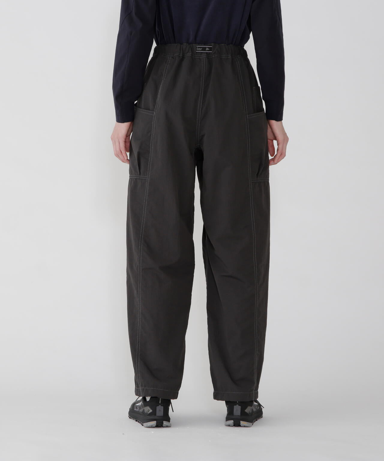 crinkled nylon pants
