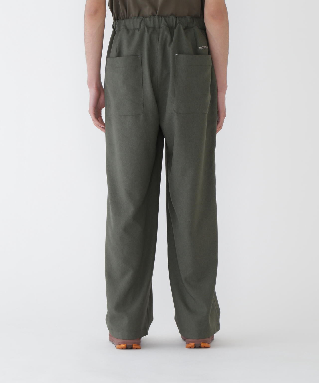 PE melange twill wide pants