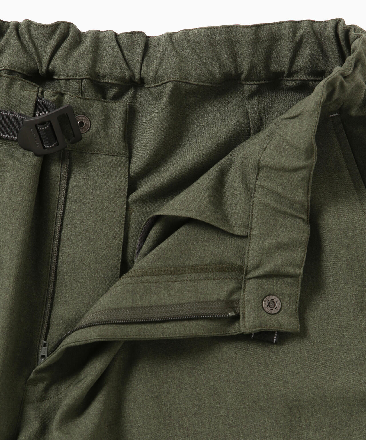 PE melange twill wide pants
