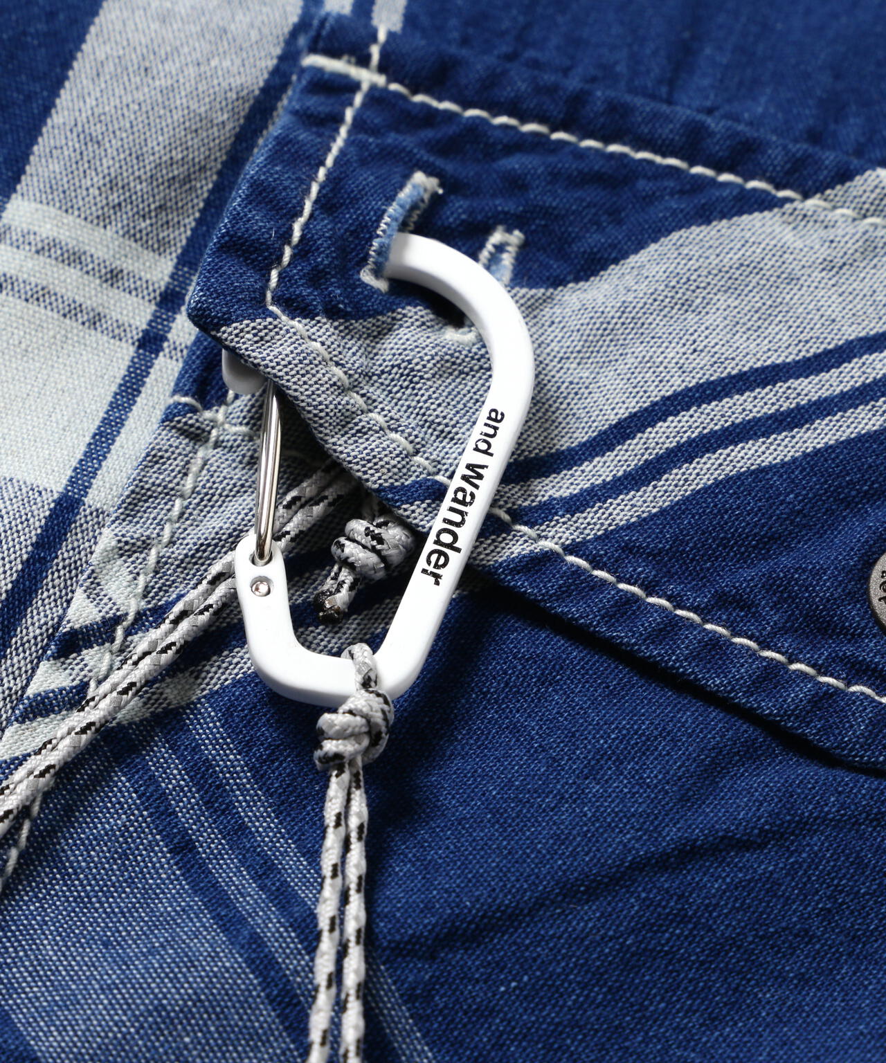 indigo check SS shirt (M)