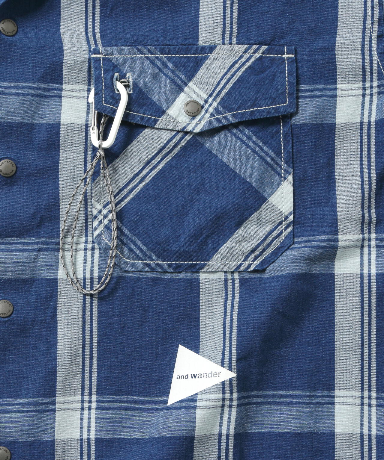 indigo check LS shirt (M)