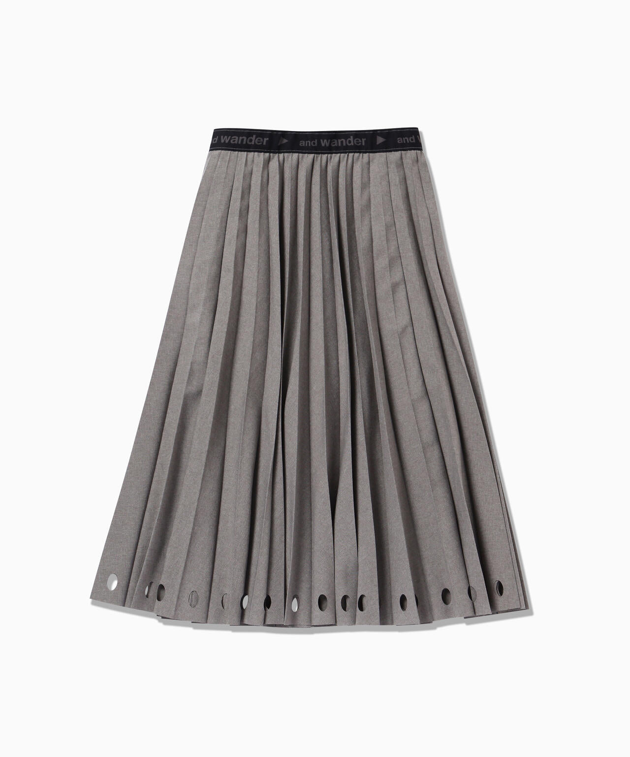 PE melange twill pleats skirt (W)