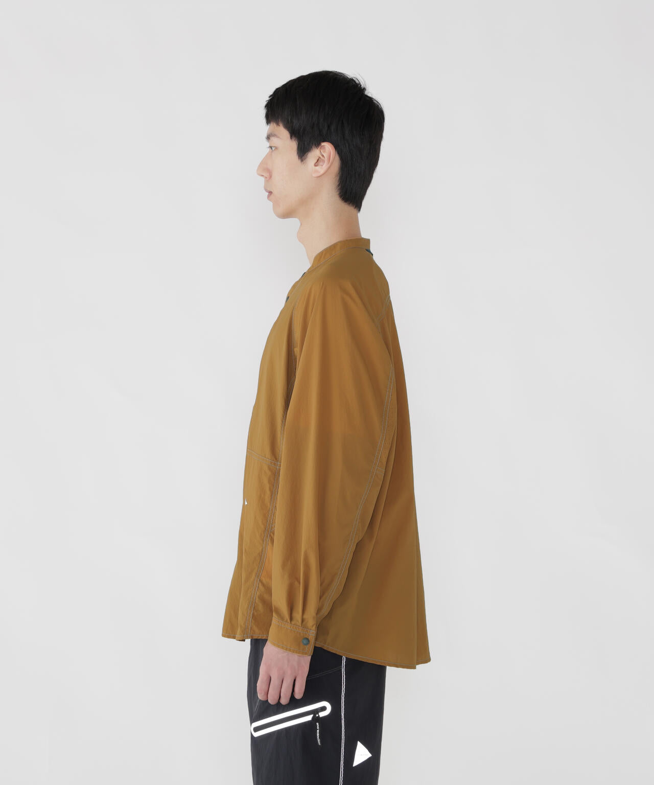 stretch rip band collar shirt