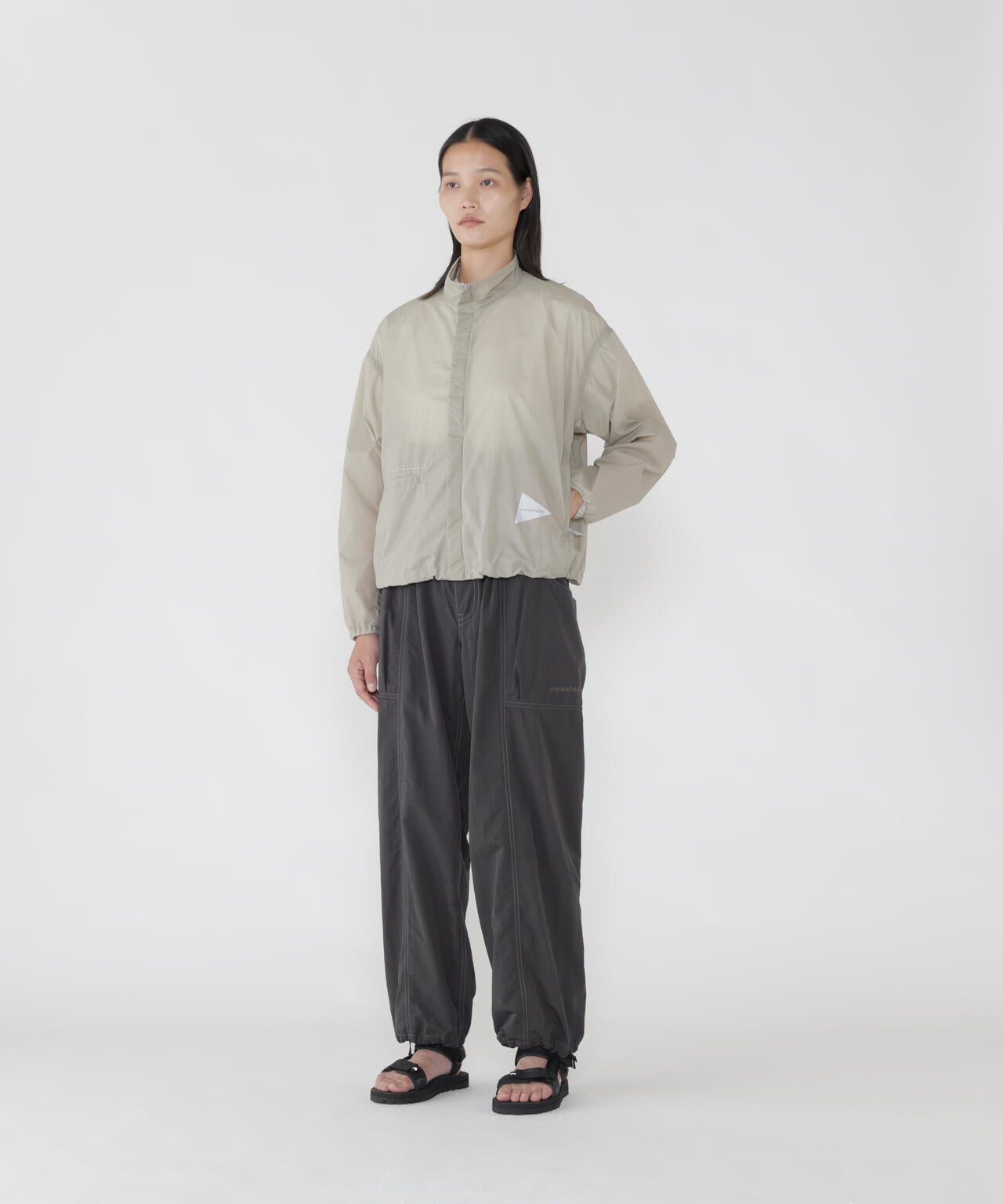 crinkled nylon pants