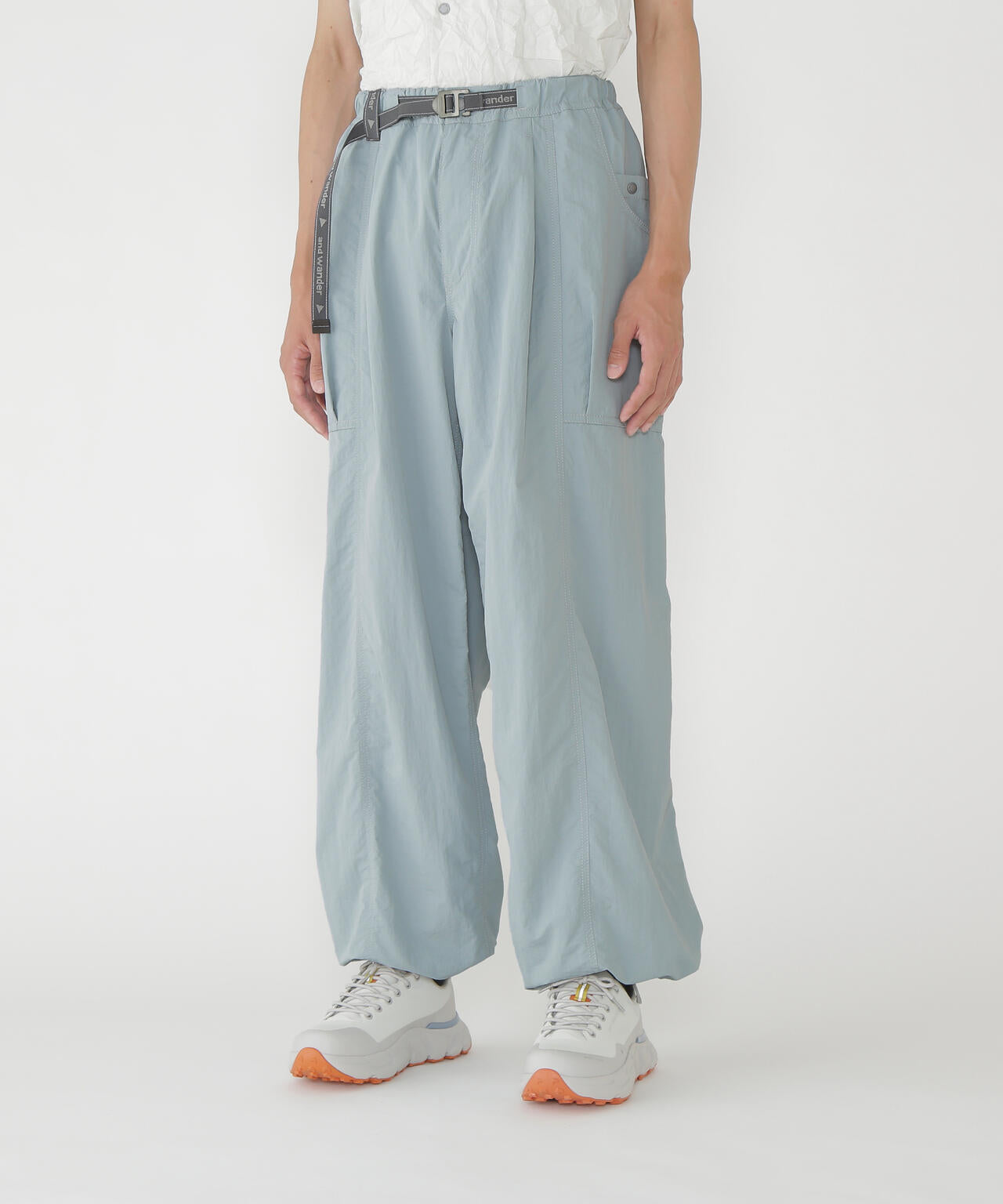 crinkled nylon pants