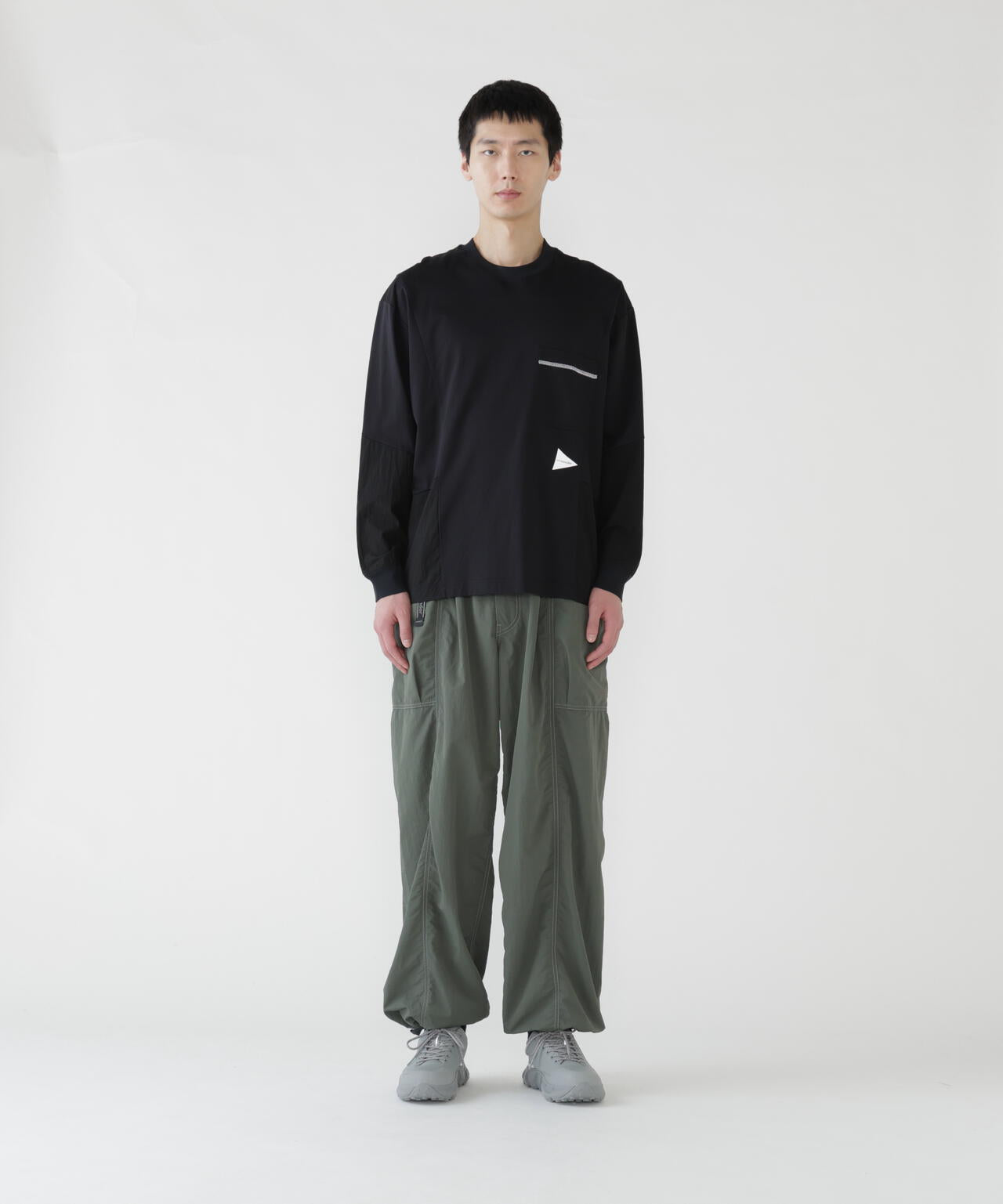 crinkled nylon pants