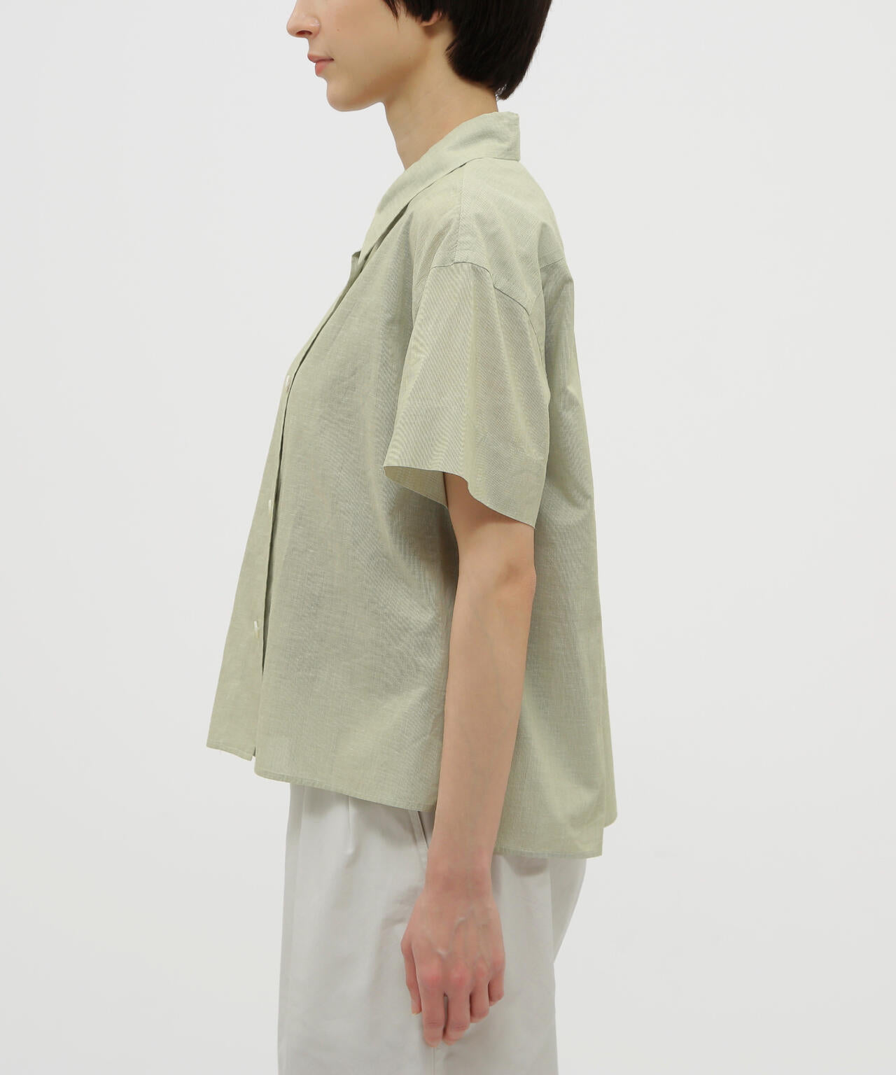 HAIRLINE STRIPE COTTON LINEN SHIRT