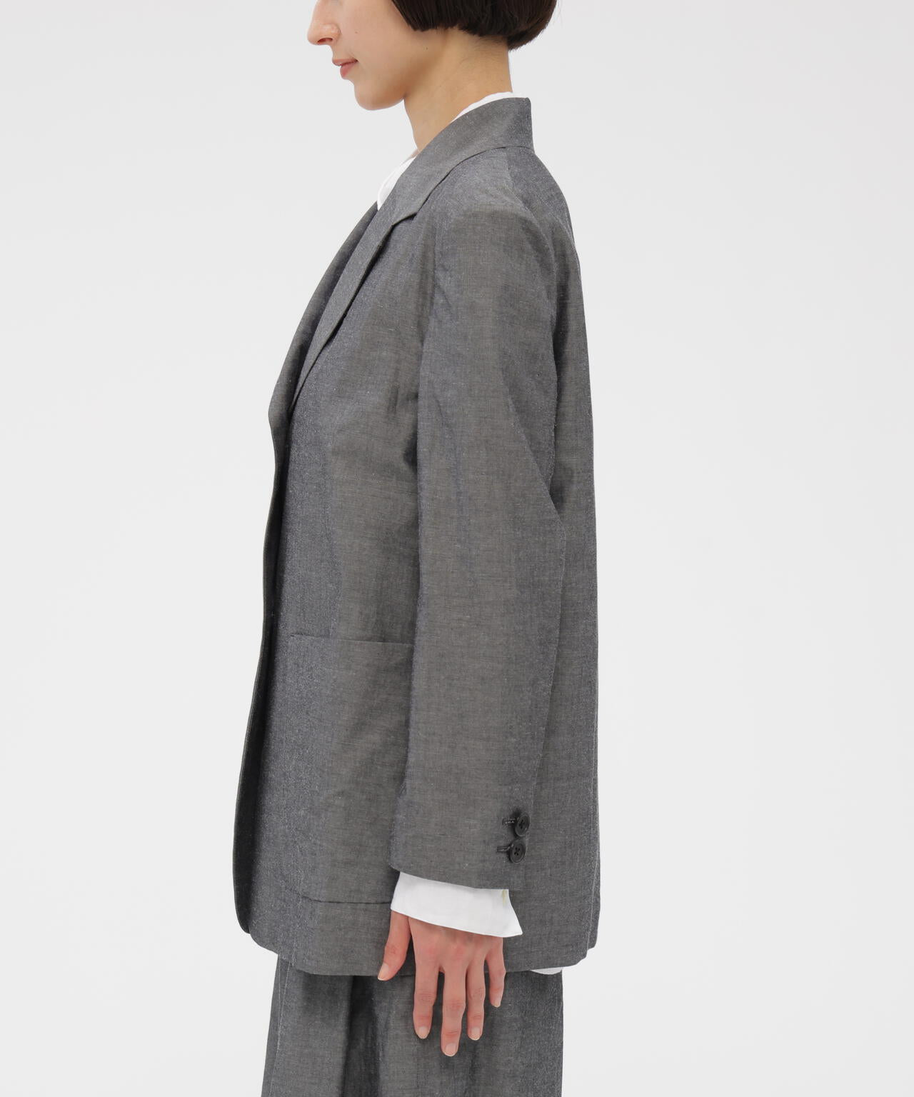 COTTON RAMIE CHAMBRAY JACKET