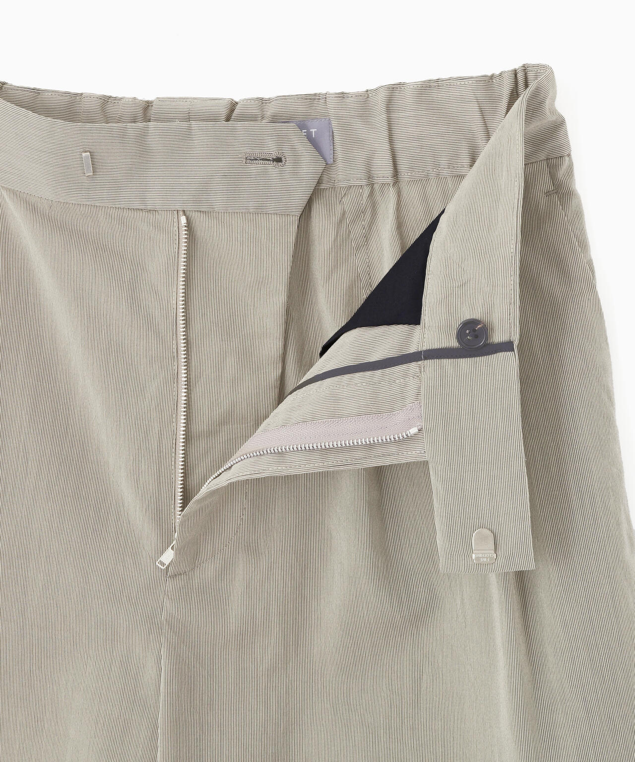 FINE STRIPE COTTON SILK TROUSERS