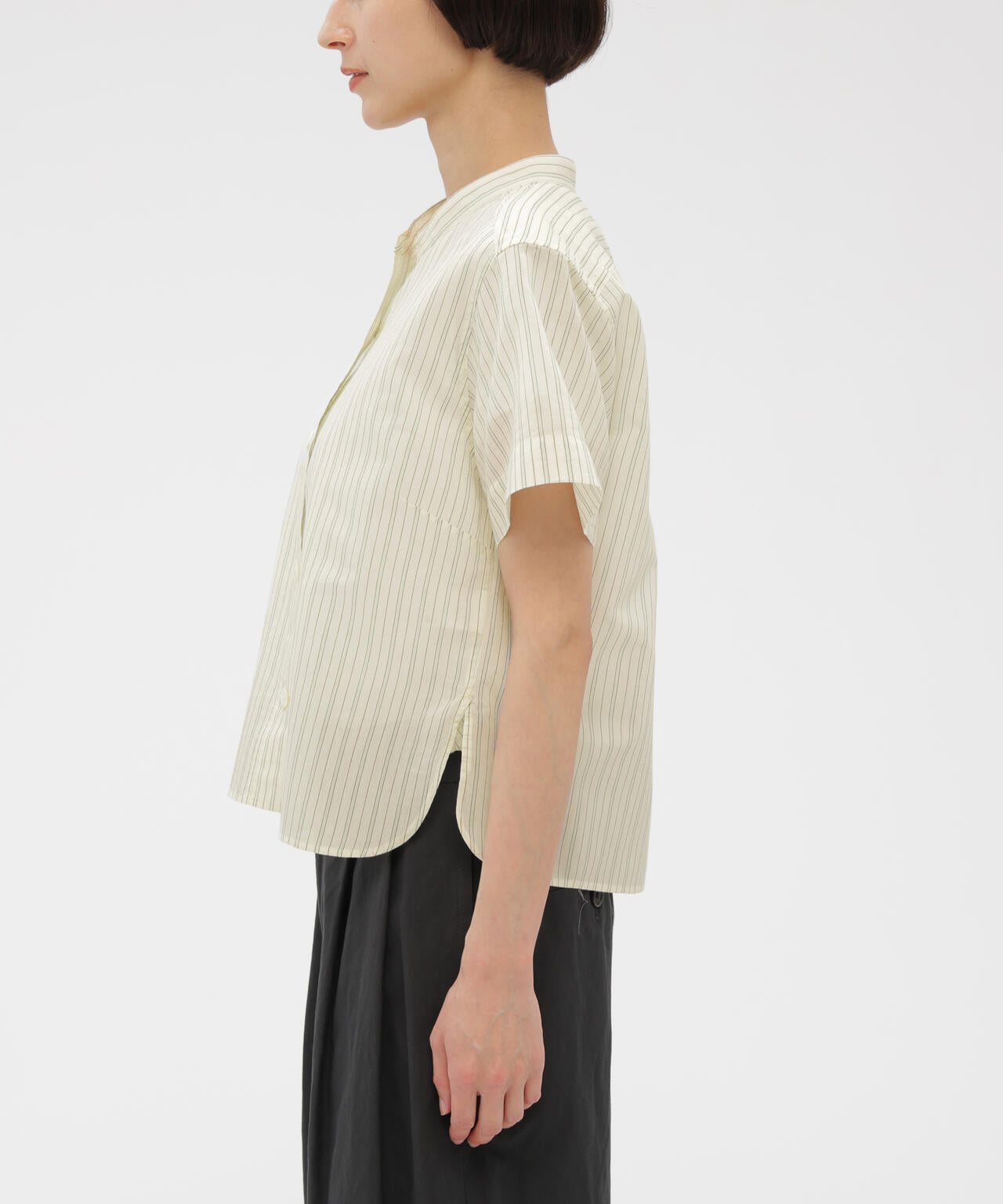 COTTON SILK GRAPHIC STRIPE SHIRT