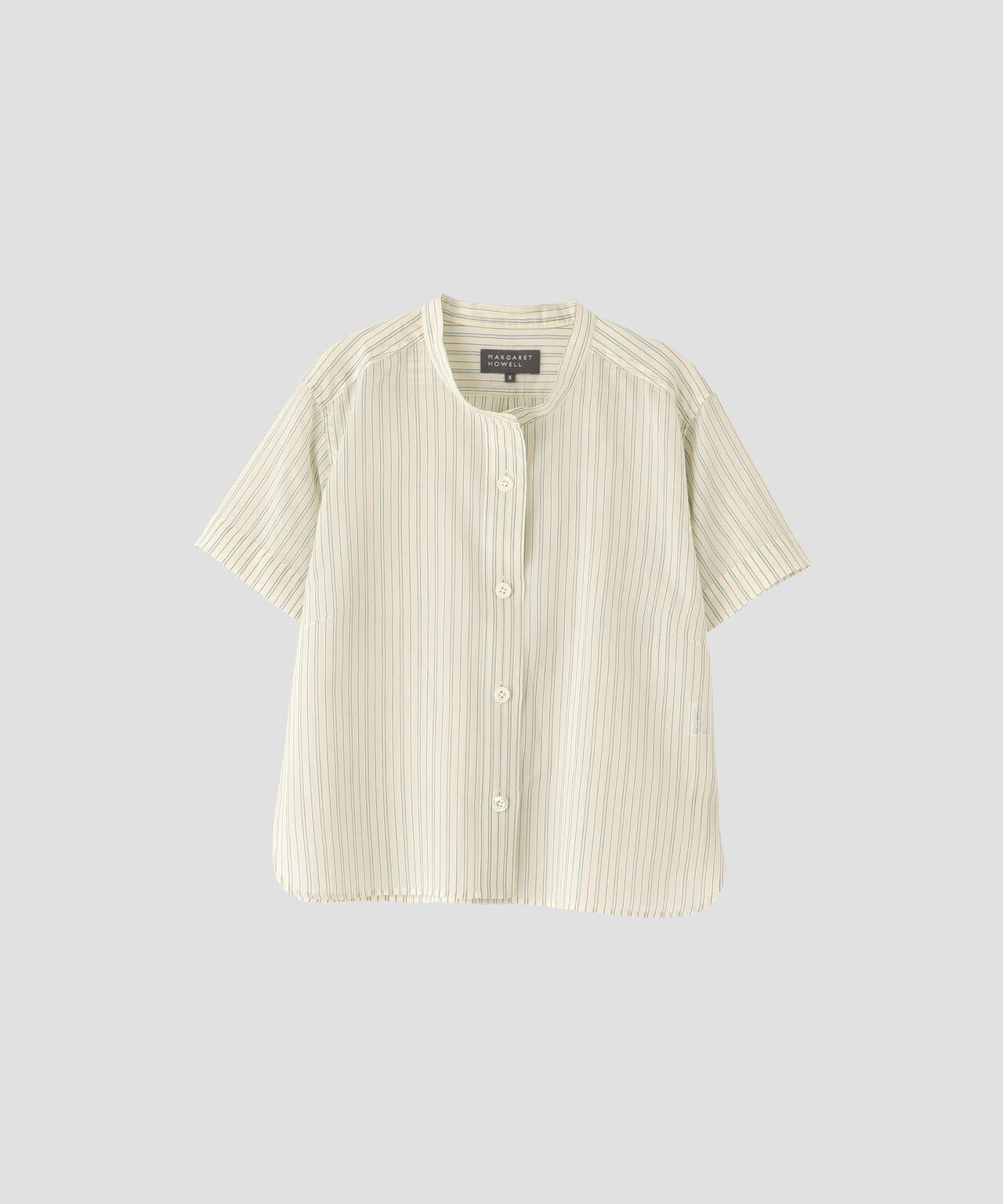 COTTON SILK GRAPHIC STRIPE SHIRT