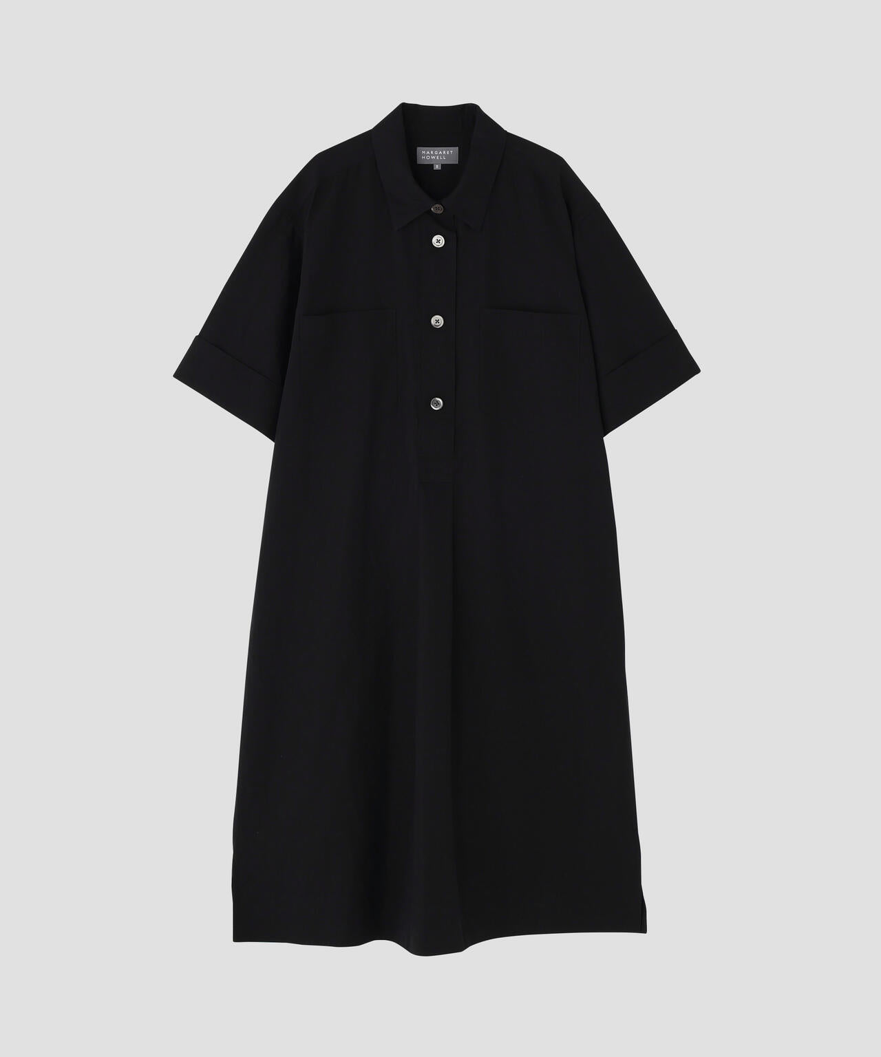 COTTON LINEN PLAIN WEAVE DRESS