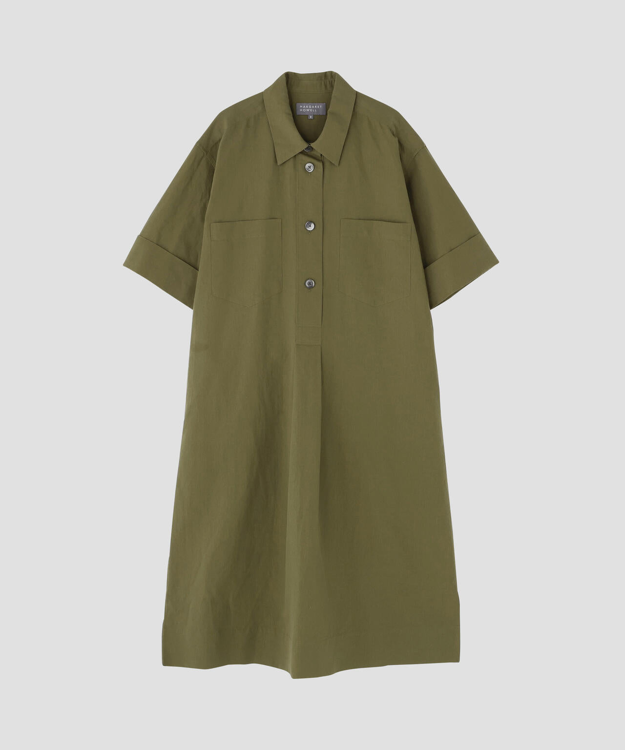 COTTON LINEN PLAIN WEAVE DRESS