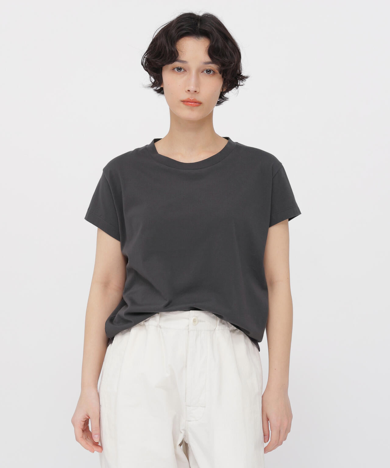 PLAIN COTTON JERSEY TOP