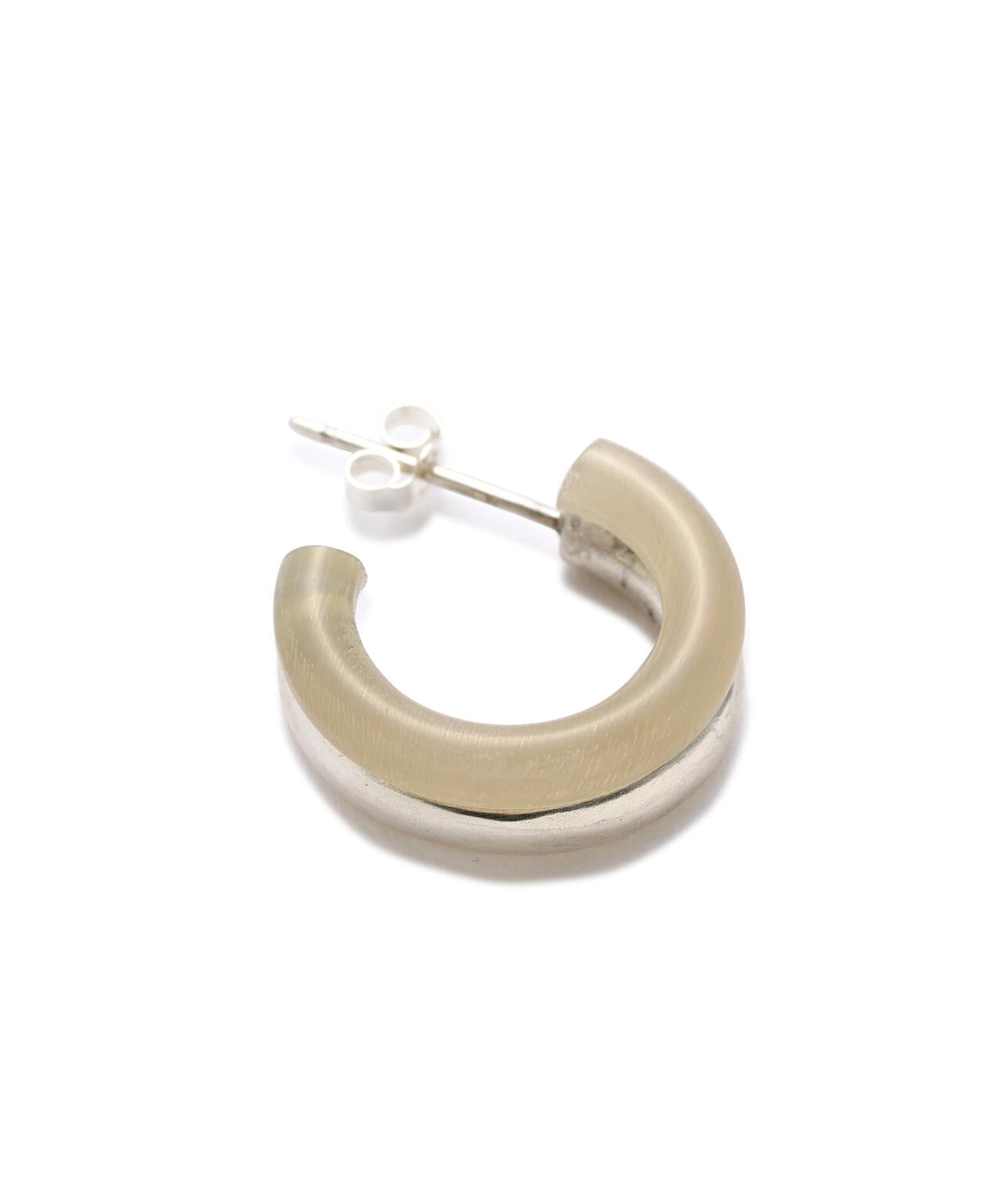 miriam renshaw ISSENDO HORN AND SILVER TWIN HOOP EARRING
