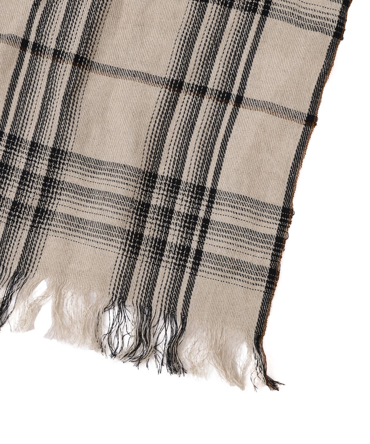 LINEN GRAPHIC CHECK SCARF