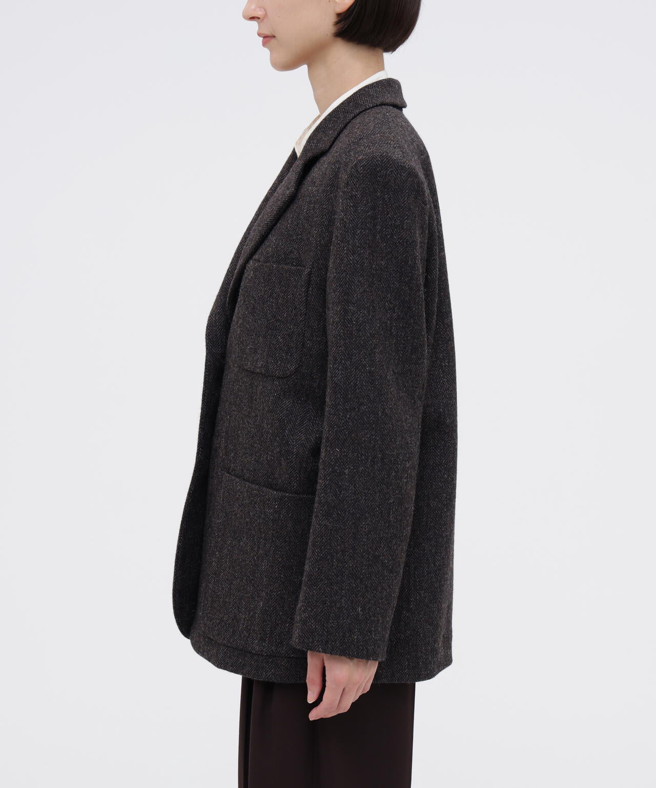 BROKEN WOOL HERRINGBONE JACKET