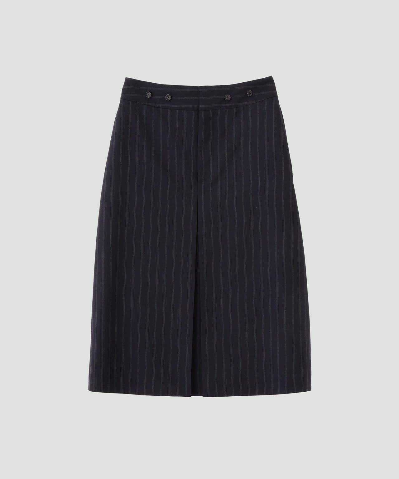 WIDE STRIPE WOOL SKIRT