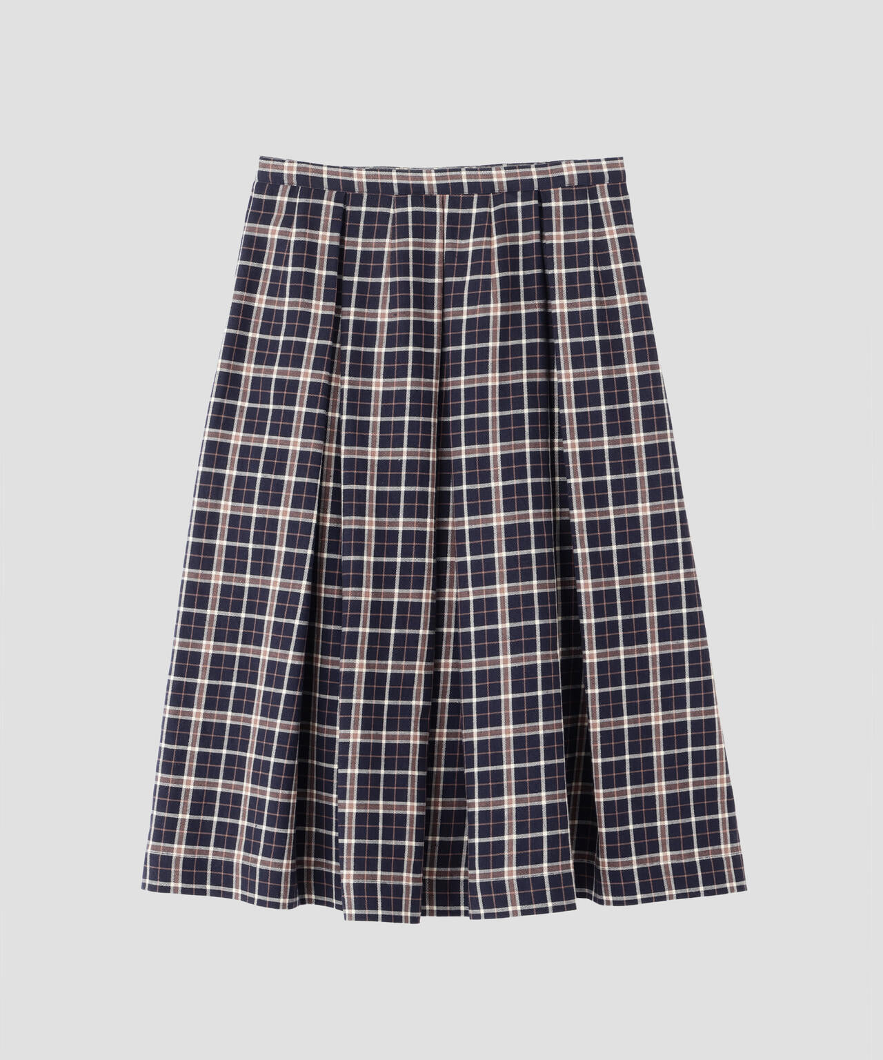 WOOL LINEN CHECK SKIRT