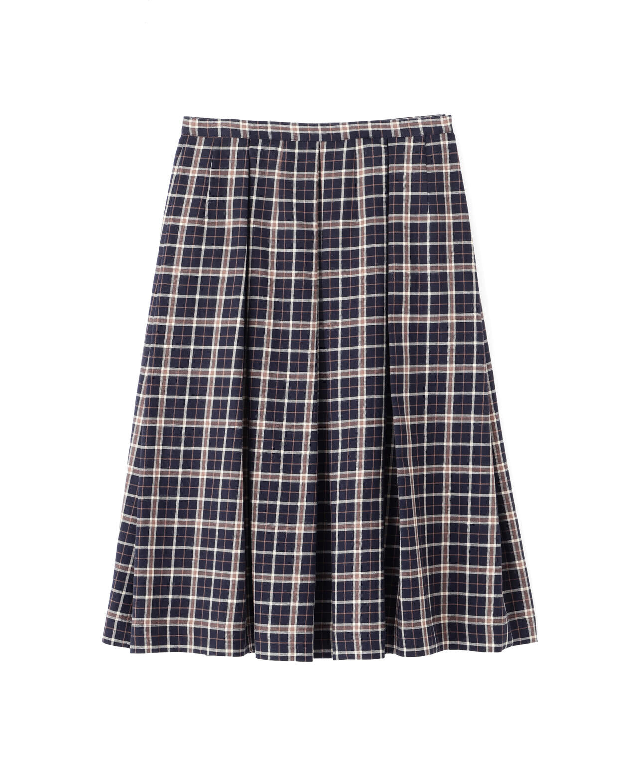 WOOL LINEN CHECK SKIRT