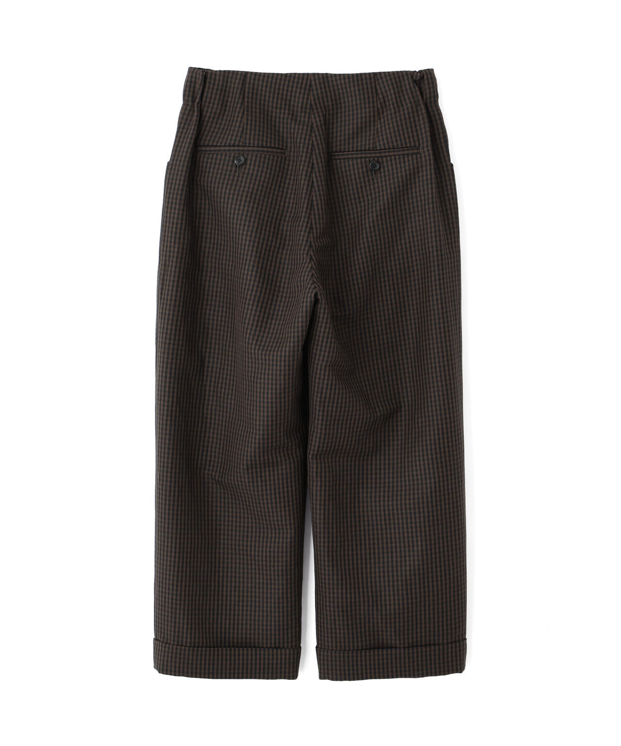 LINEN WOOL GINGHAM TROUSERS