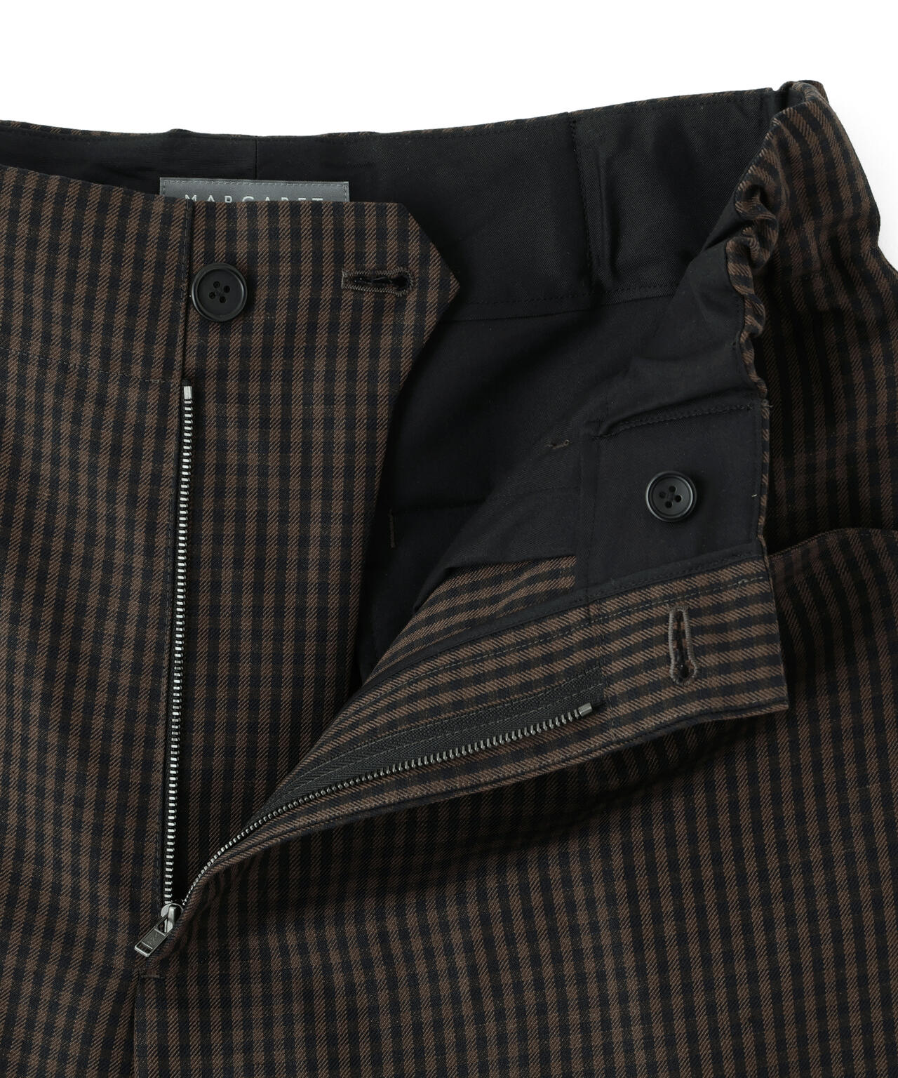 LINEN WOOL GINGHAM TROUSERS