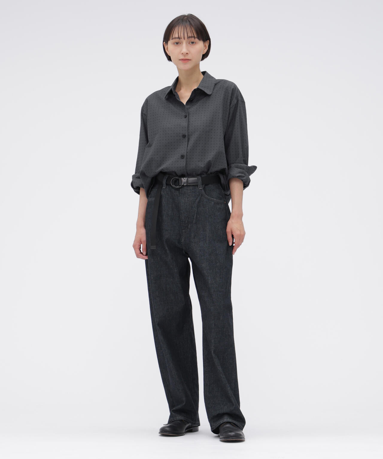 SPOT PRINT COTTON SILK SHIRT