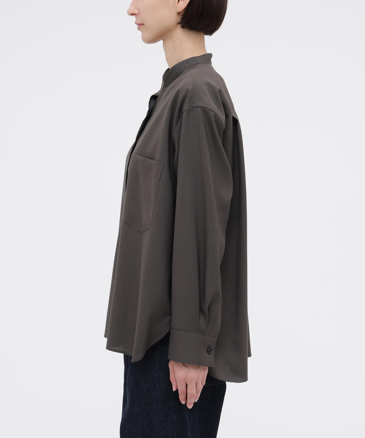 WASHABLE WOOL PLAINWEAVE SHIRT