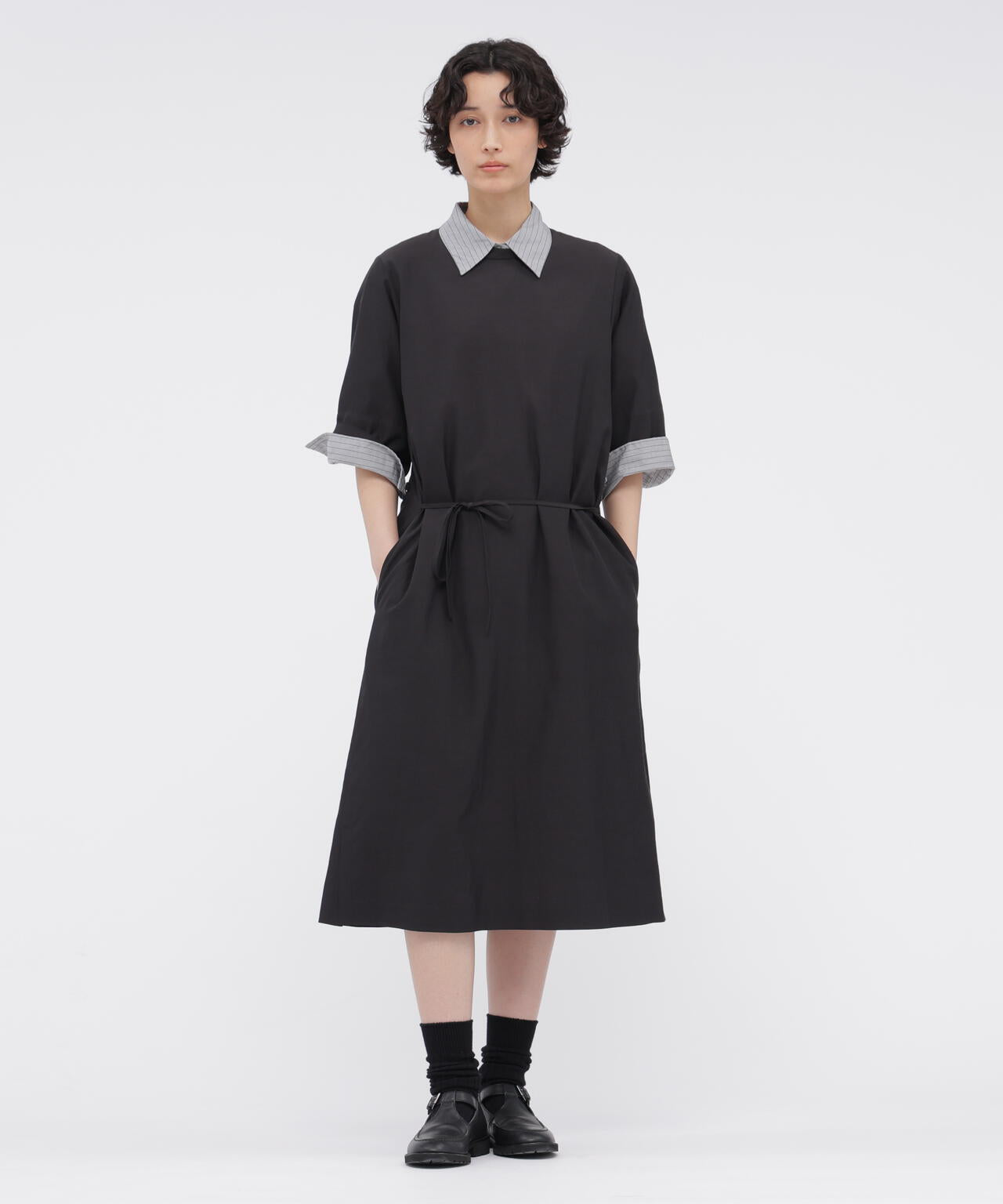 FLUID COTTON BLEND DRESS