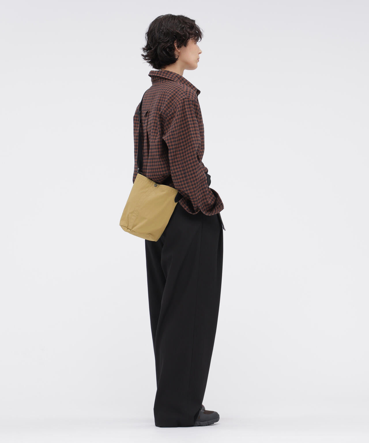 COTTON NYLON HIDENSE POPLIN SHOULDER BAG