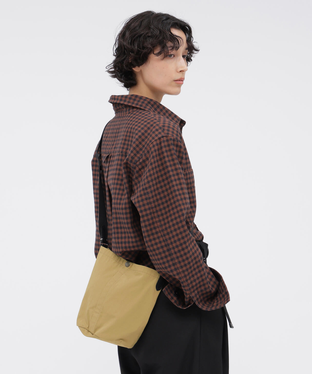 COTTON NYLON HIDENSE POPLIN SHOULDER BAG
