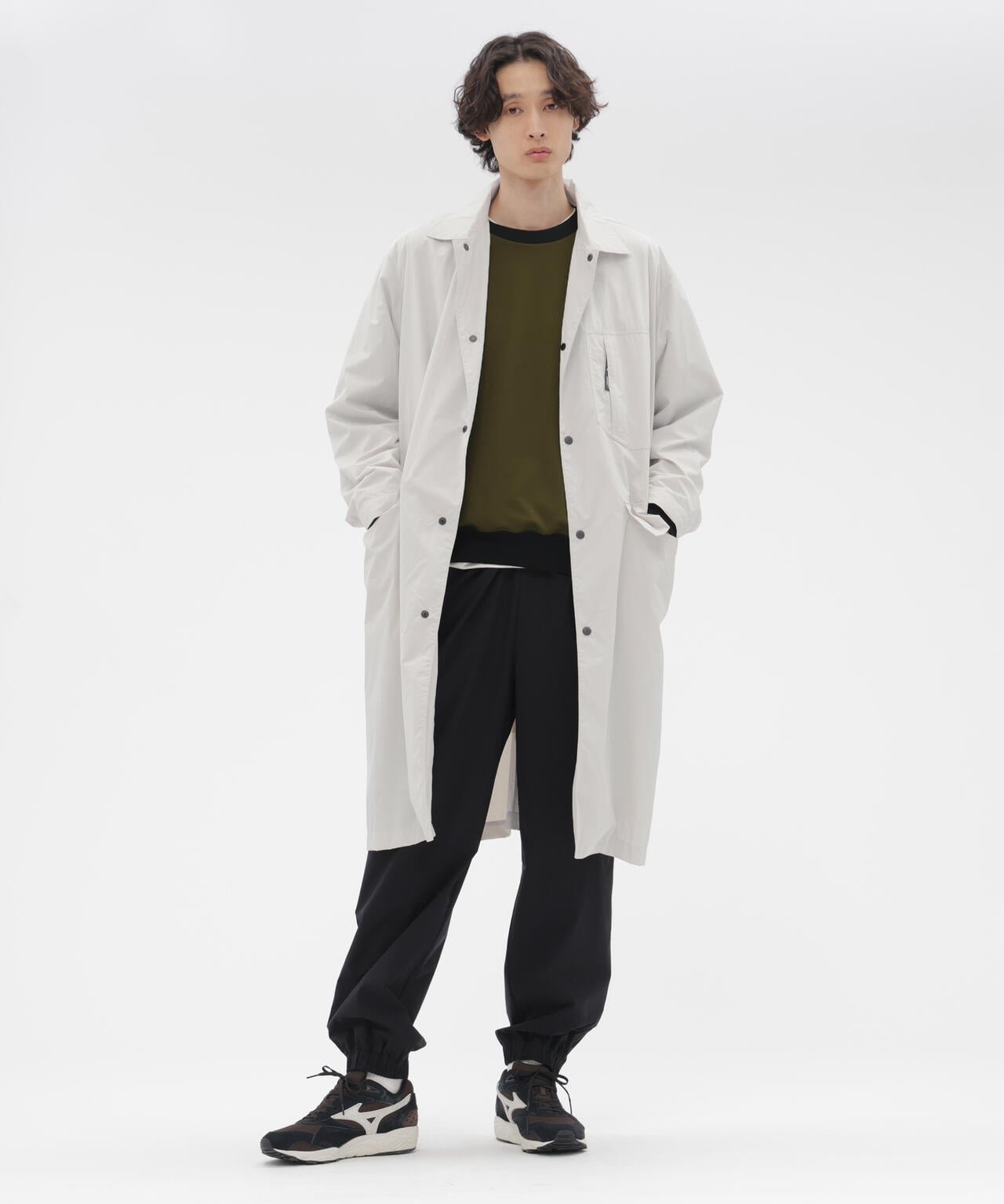 STRETCH POLYESTER TROUSERS