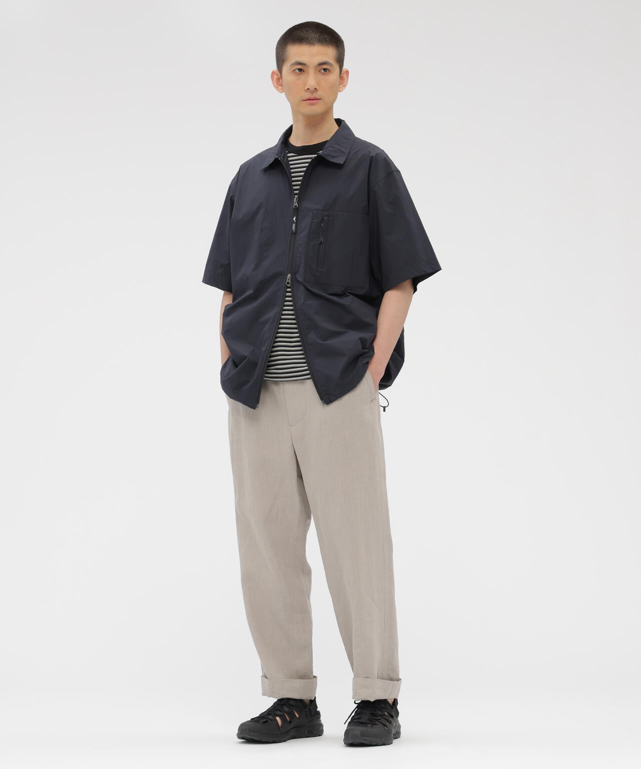 WATER REPELLENT LIGHTWEIGHT NYLON POPLIN SHIRT