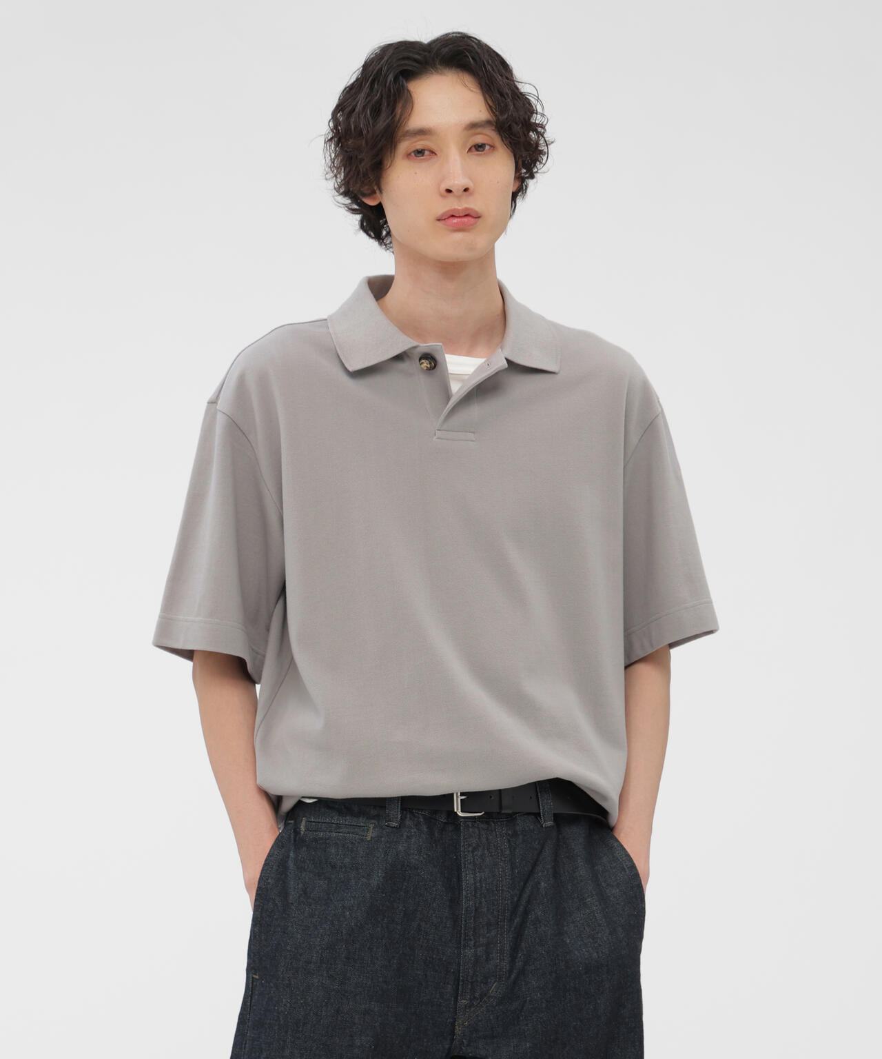 COTTON PIQUE JERSEY TOP