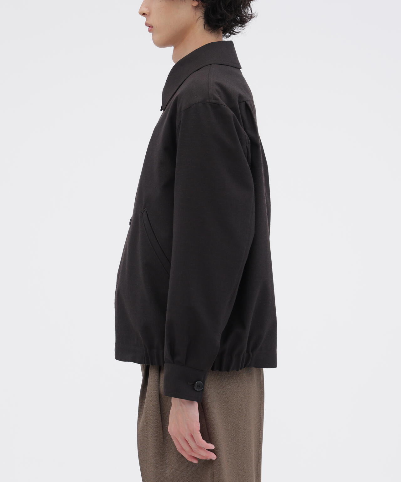 YARN DYE WOOL PLAINWEAVE BLOUSON