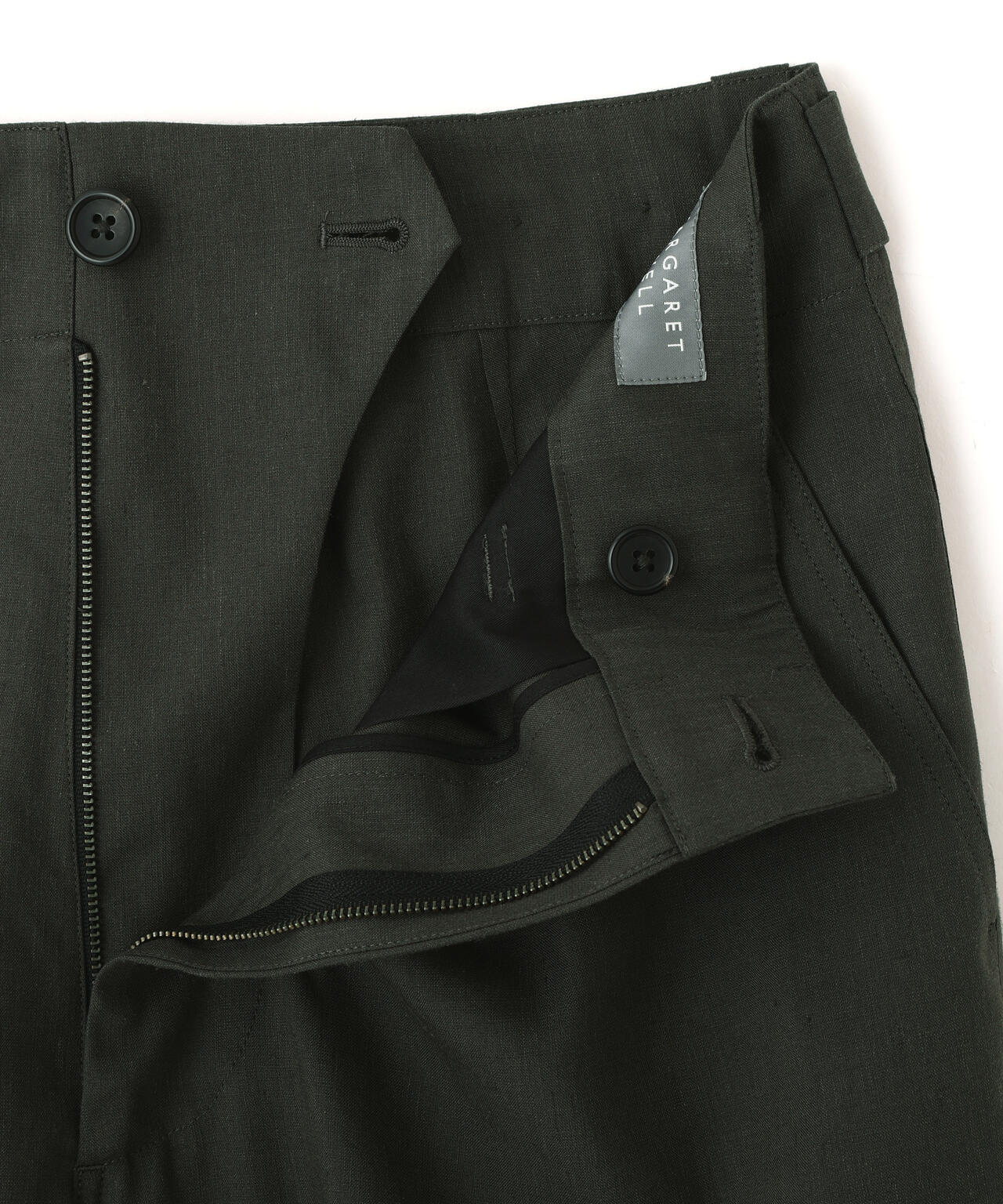 LINEN WOOL SILK PLAINWEAVE TROUSERS