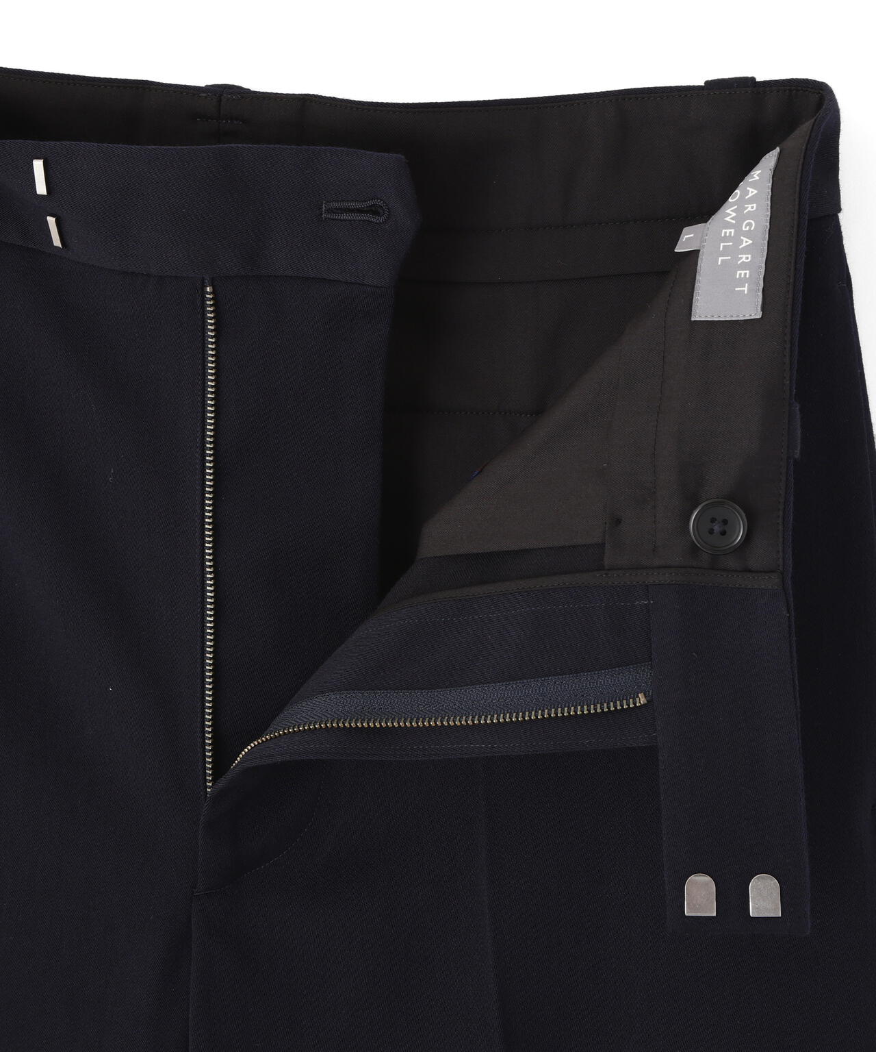 WORSTED WOOL COTTON TROUSERS