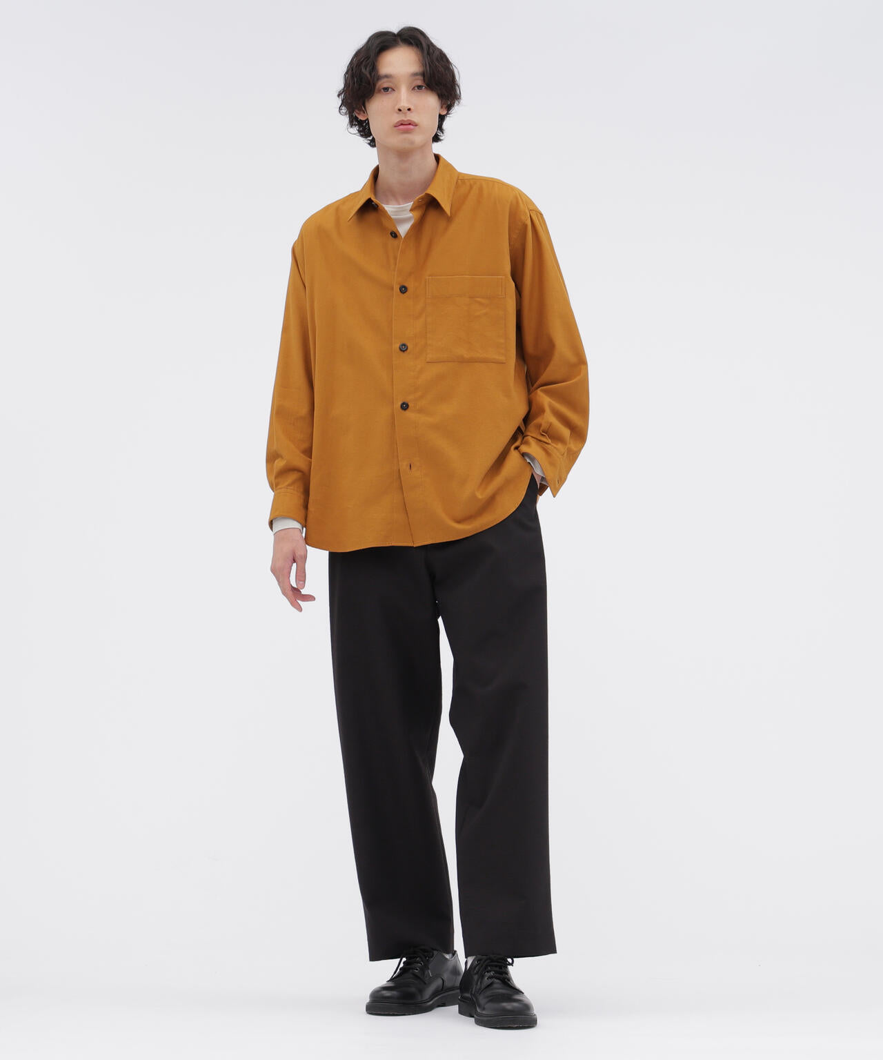 YARN DYE WOOL PLAINWEAVE TROUSERS
