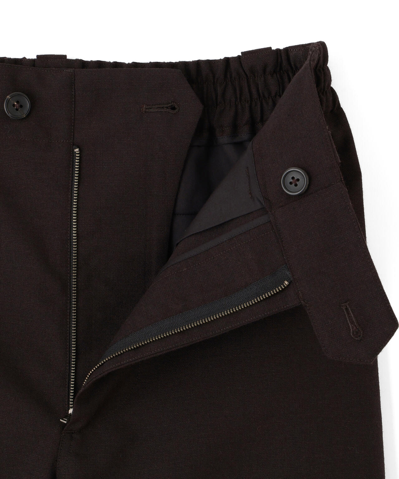 YARN DYE WOOL PLAINWEAVE TROUSERS