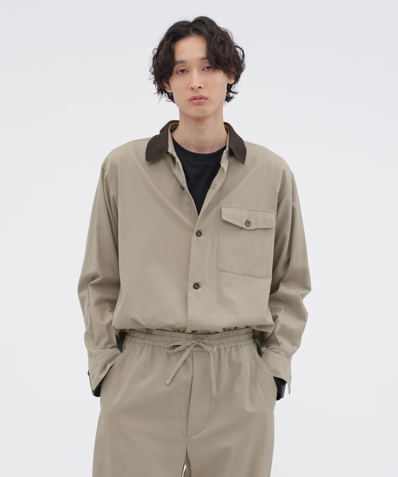TEXTURED COTTON PIQUE SHIRT