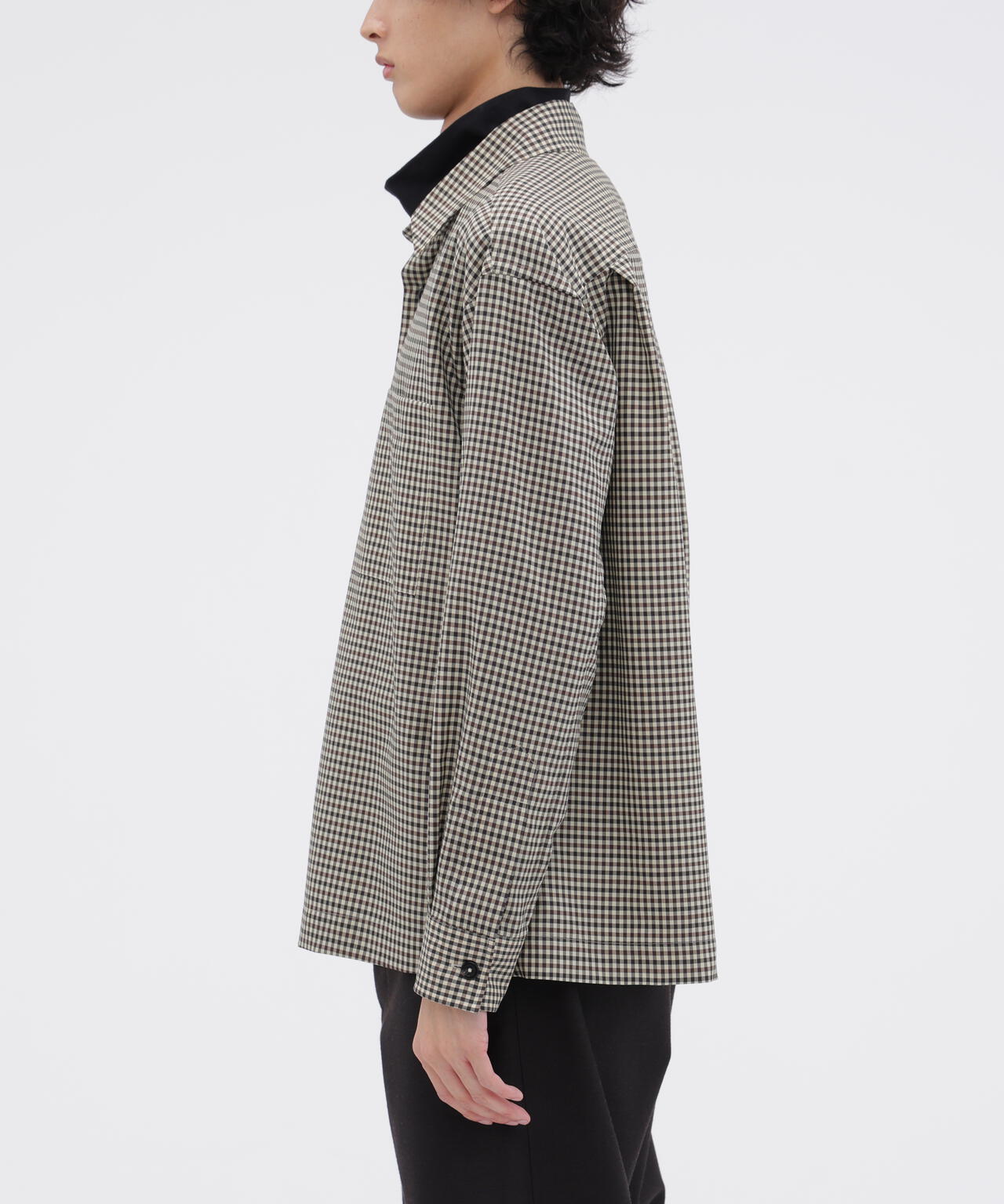 WOOL GINGHAM POPLIN SHIRT