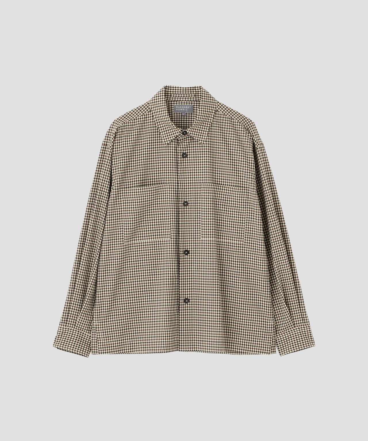 WOOL GINGHAM POPLIN SHIRT